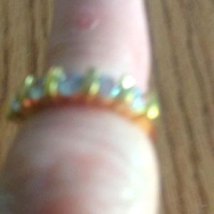 Gold plated 5 cubic zirconia ring